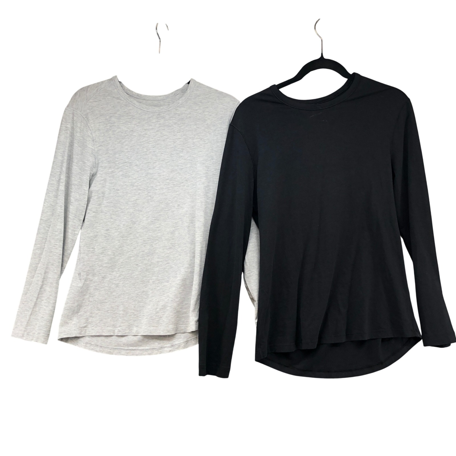 Lululemon Long Sleeve Shirt Mens Small Black Grey 2 Pack Pima Cotton Blend